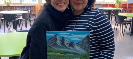 PINTURA DONADA POR NUESTRA ALUMNA JETSELYS MANSILLA, ADORNARA NUESTRA BIBLIOTECA.